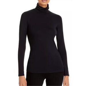 Majestic Filatures Women's Black Long Sleeve Turtleneck Top